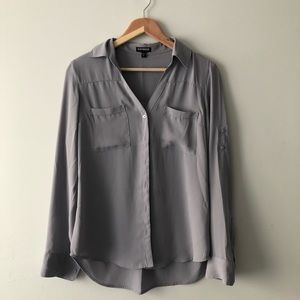 Express Portofino Slim Fit Shirt, Grey